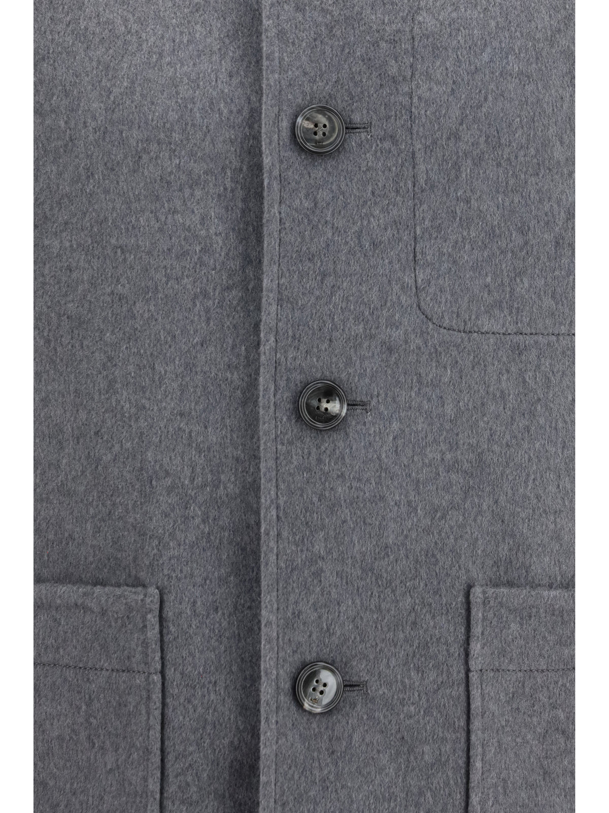 Ami Paris Wool and cashmere Boule Jacket - Gris Charcoal/Gris Cendre