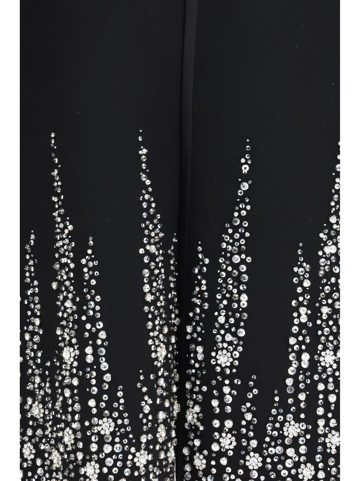 Valentino Compact drap Cape with degradé rhinestone embroidery - Black/Silver