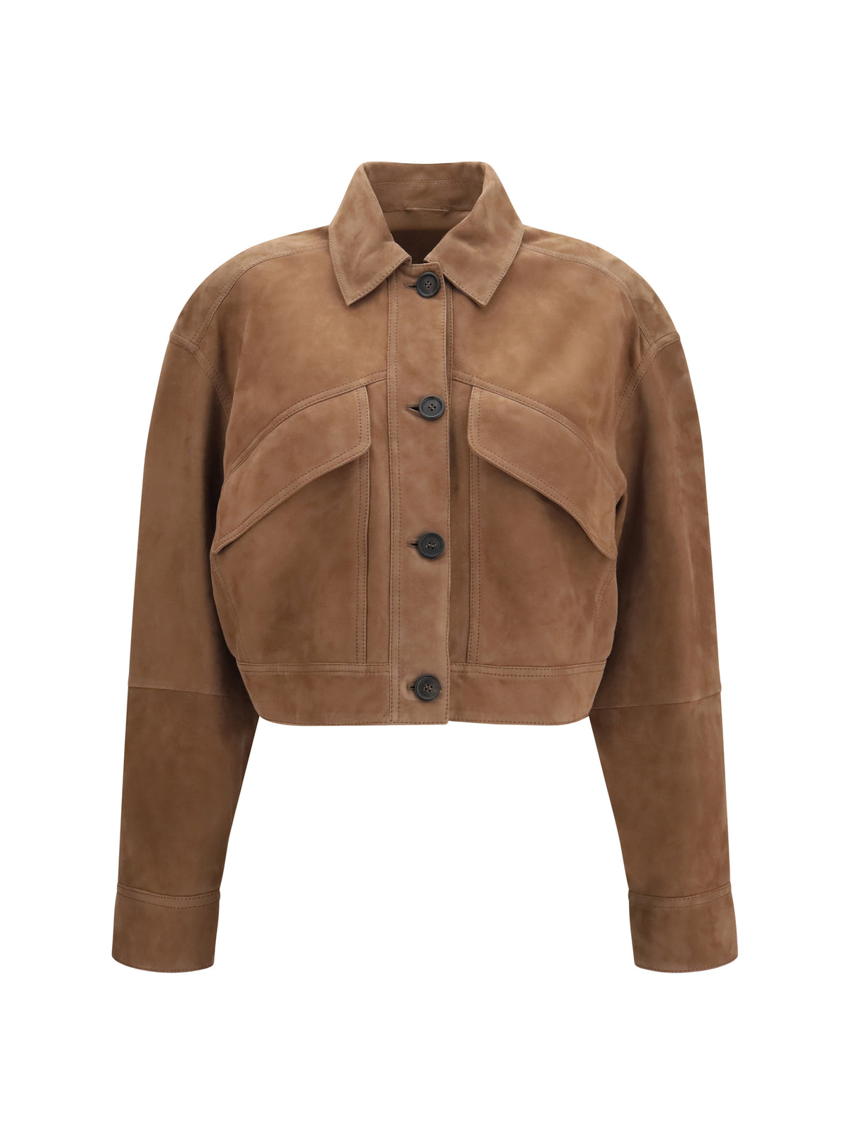 Brunello Cucinelli Cropped suede Jacket - Mauve
