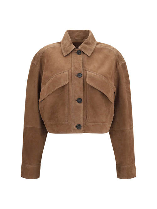 Brunello Cucinelli Cropped suede Jacket - Mauve