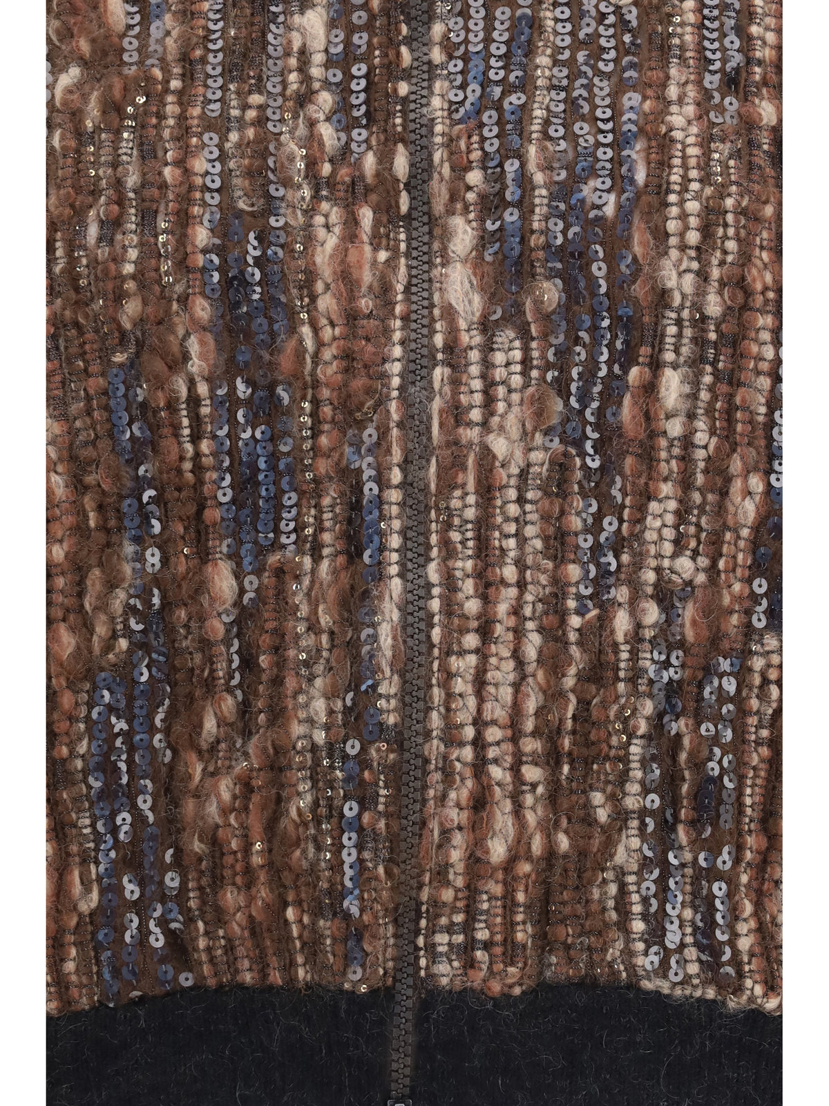 Brunello Cucinelli Perforated zip Cardigan - Brown