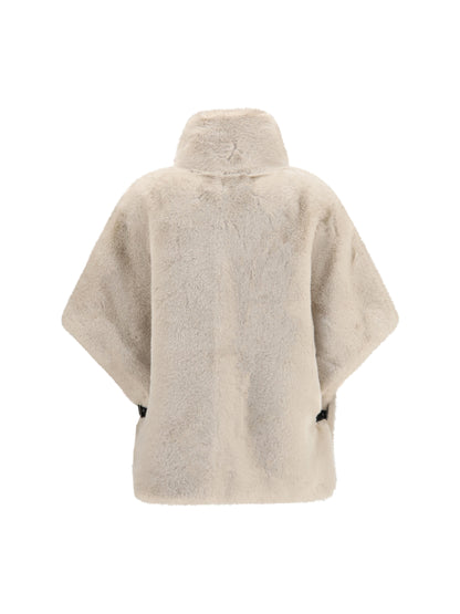 Pinko Faux fur Jacket with buckle - Beige-Giorno Piovoso