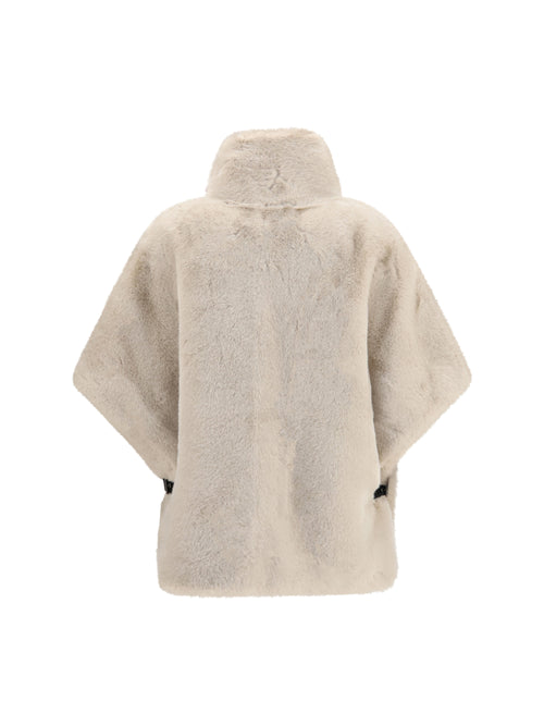 Pinko Faux fur Jacket with buckle - Beige-Giorno Piovoso