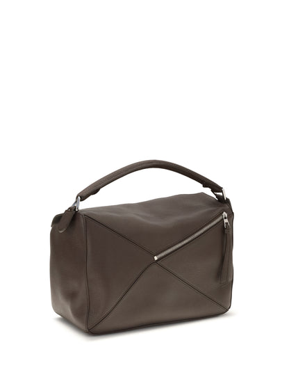 Loewe Large Puzzle Handbag in garnet calfskin - Chocolate