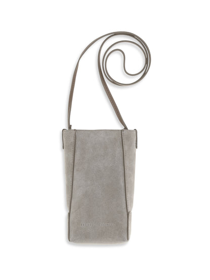 Brunello Cucinelli BC Duo suede Cell Phone Case - Ice