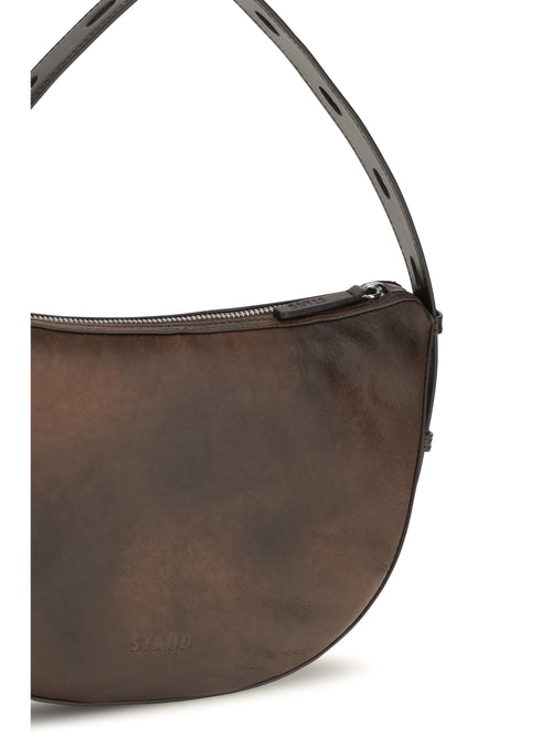 Staud Levi Shoulder Bag - Espresso Distressed