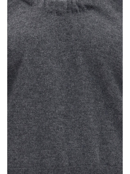 Maison Margiela Wool Sweater with gathered neckline - Medium Grey