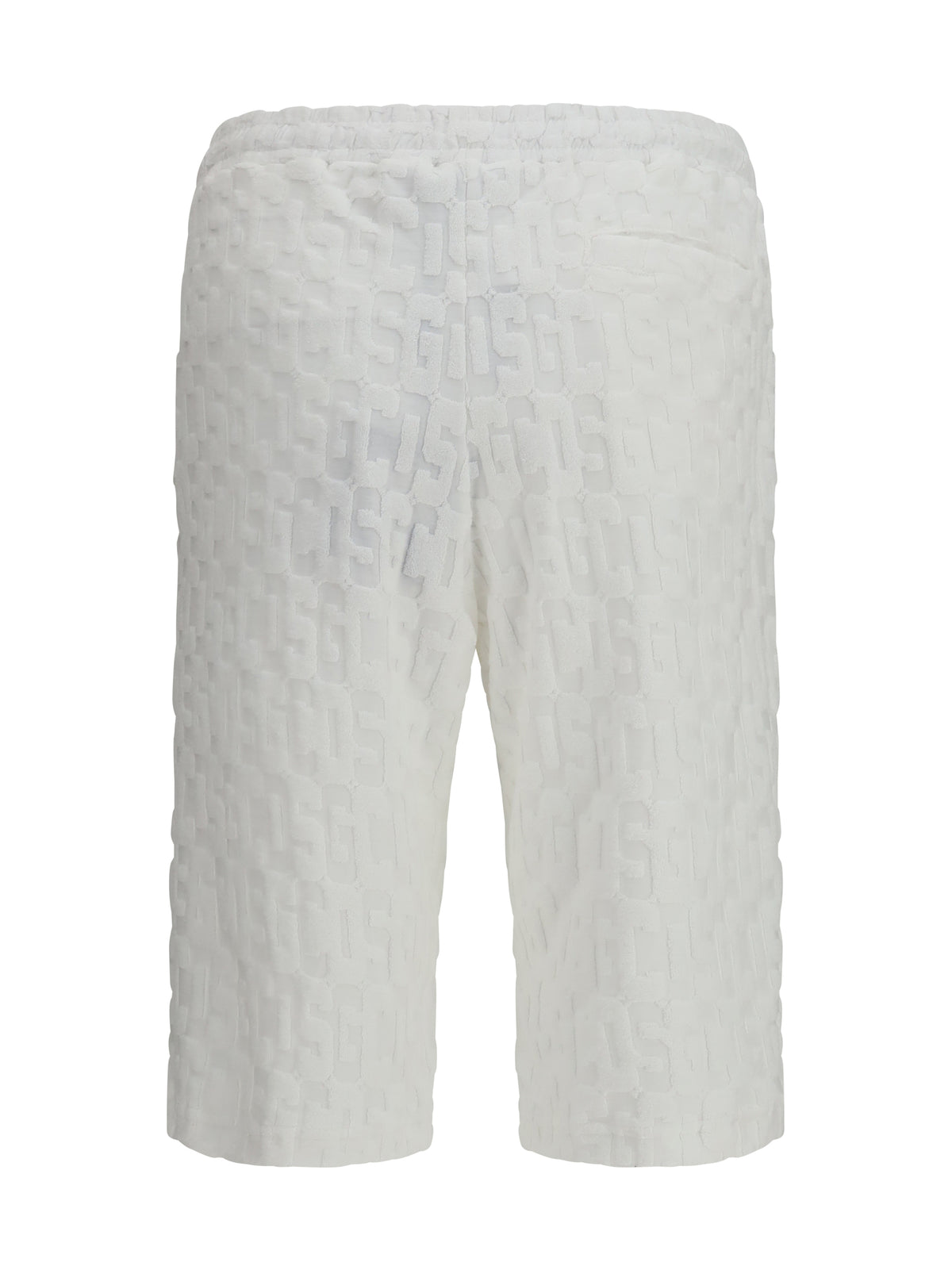 GCDS Shorts with all-over monogram - Optic White/White