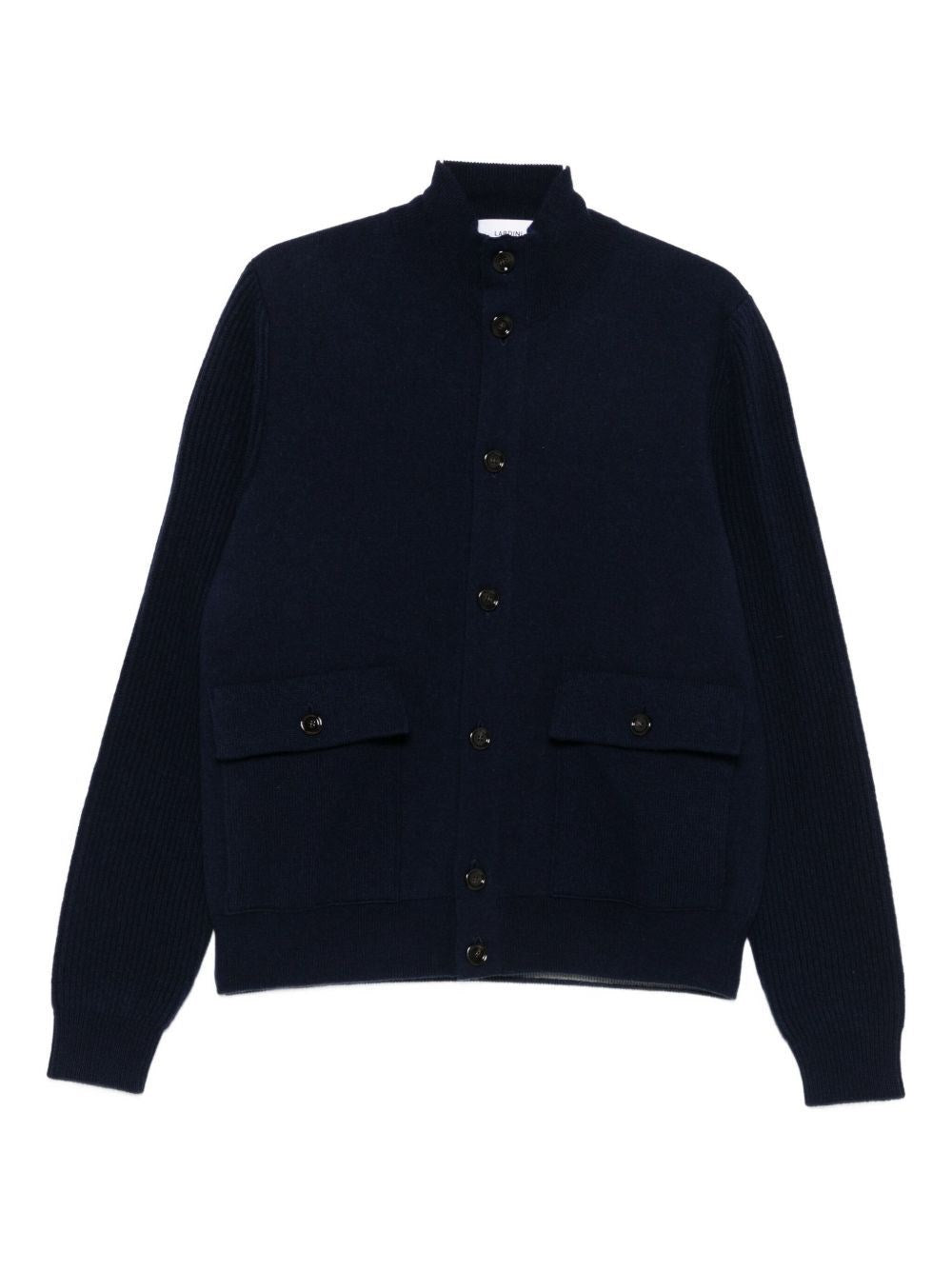 Lardini Knitted Bomber Jacket - Blue