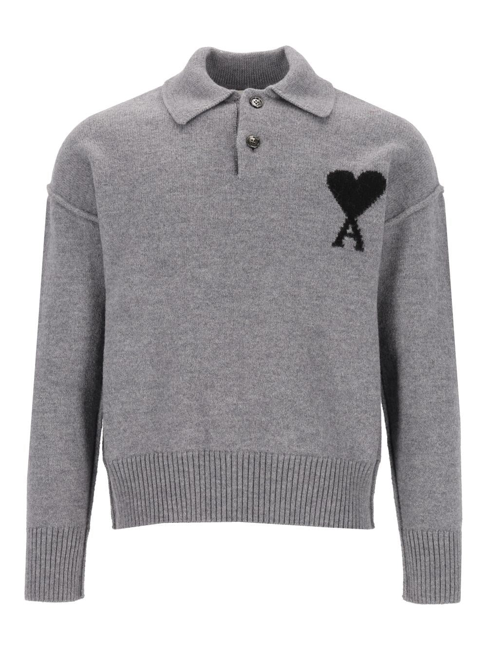 Ami Pullover Polo Ami De Cœur - Grey