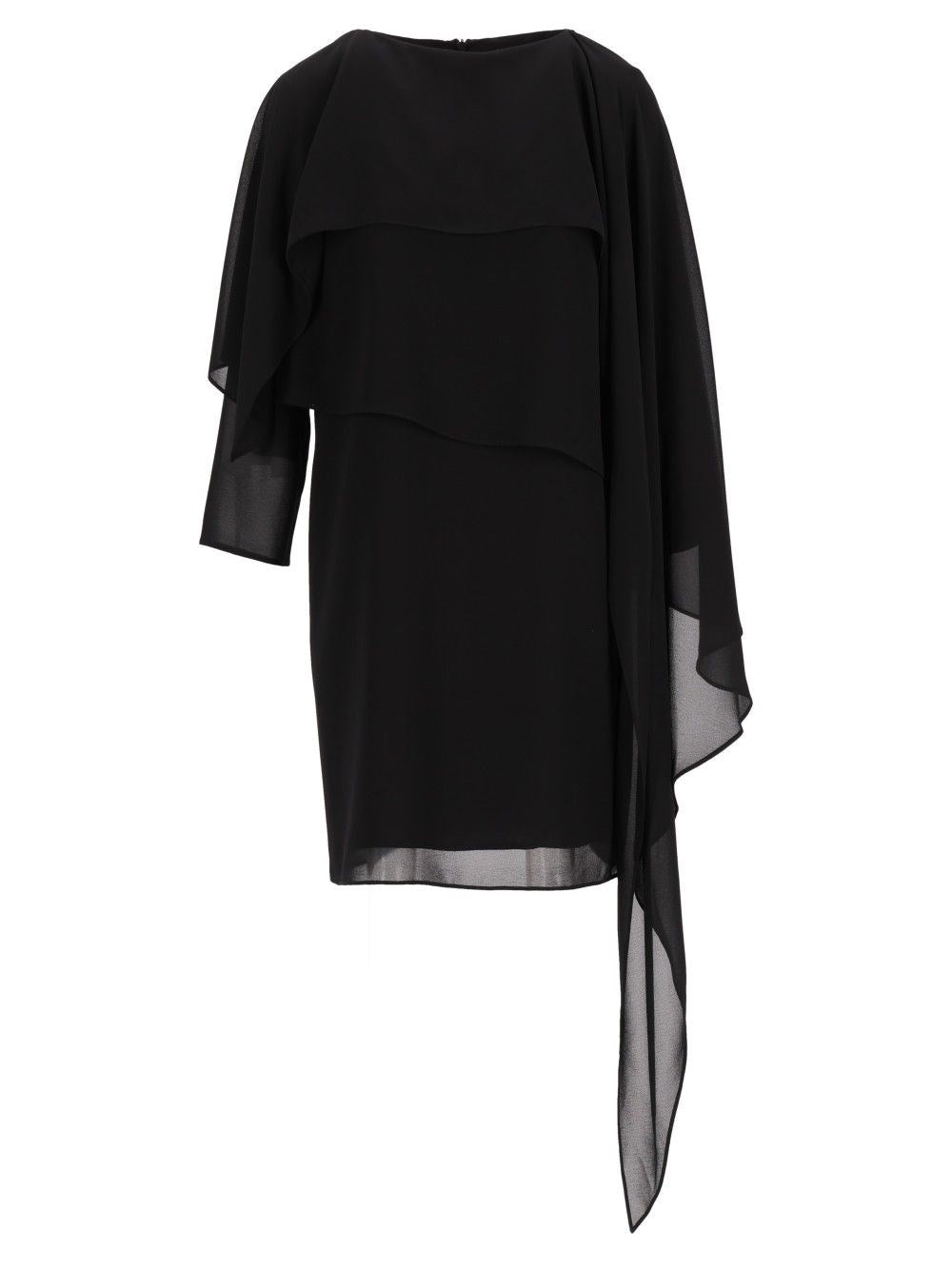 Mm6 Maison Margiela Black Chiffon Minidress