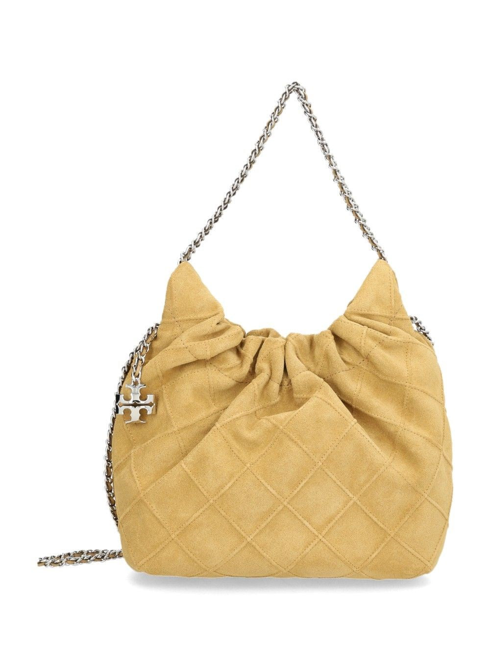 Tory Burch Mini Fleming Suede Hobo Bag - Brown