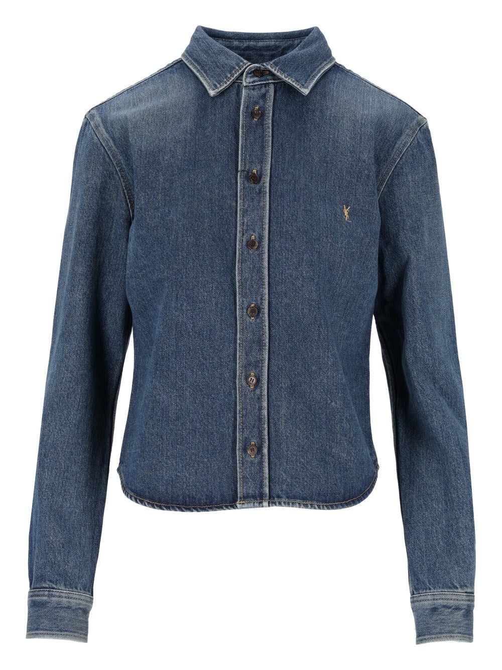 Saint Laurent "Cassandre" Denim Shirt - Blue