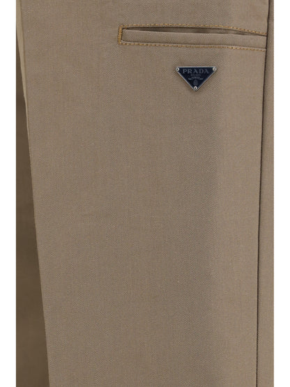Prada Technical wide-leg Pants in canvas - Light Brown