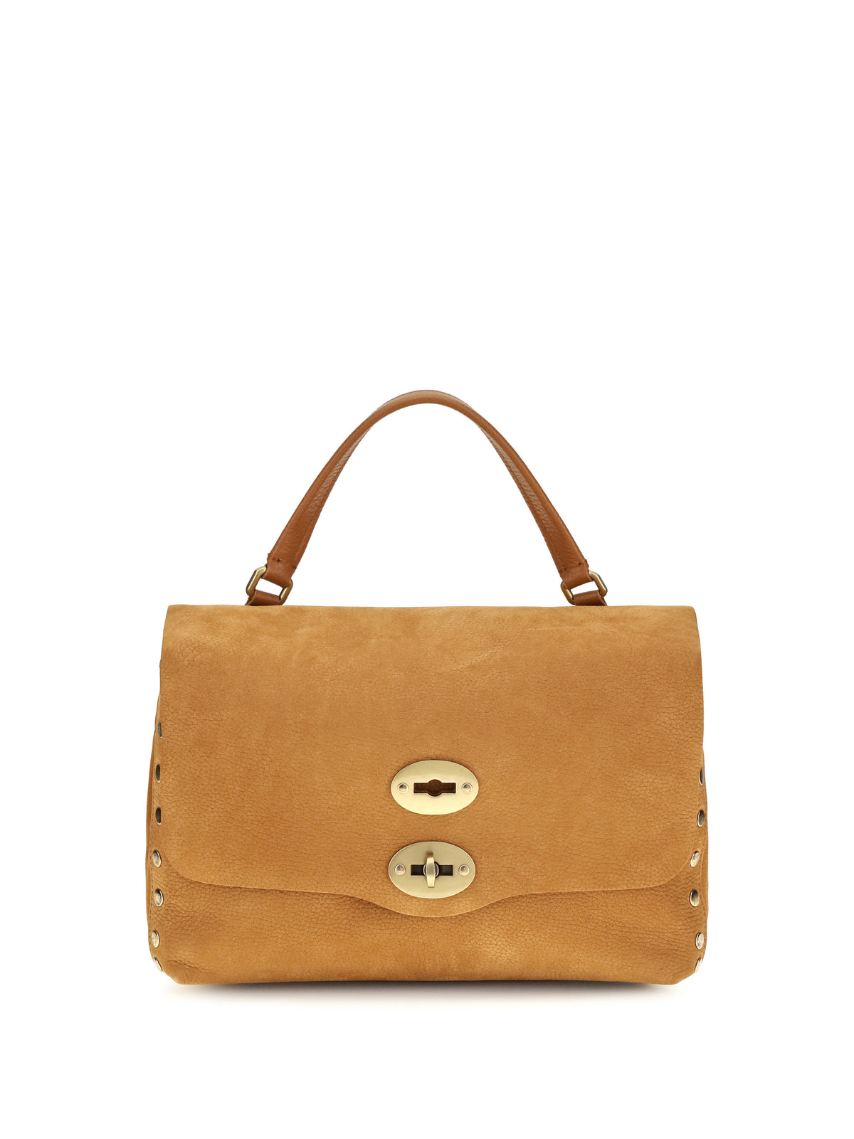Zanellato Postina Jones suede Top Handle Bag - Brown Brandy