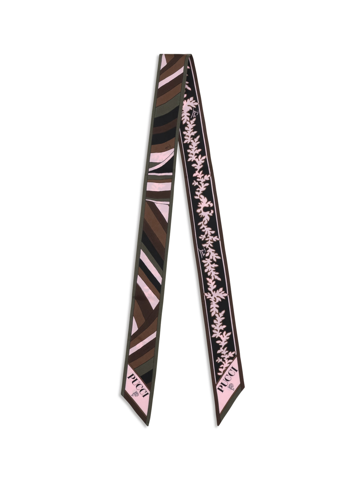 Pucci Silk Twill Scarf - Khaki Pink