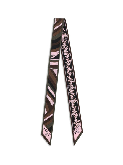 Pucci Silk Twill Scarf - Khaki Pink