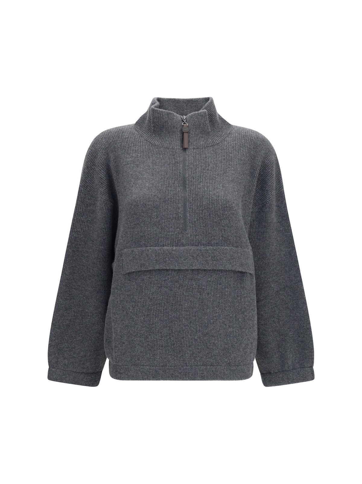 Brunello Cucinelli Cashmere half-zip Sweater - Piombo