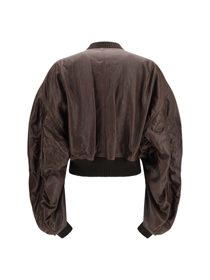 Rick Owens Cropped leather Bomber Jacket - 84