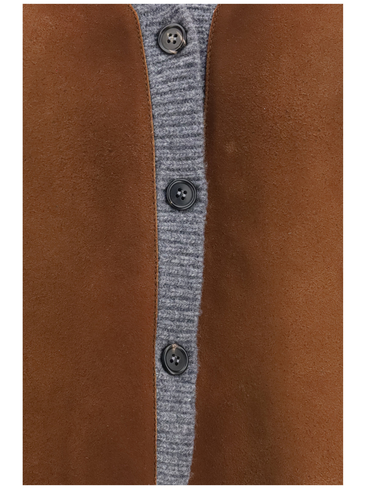 Prada Suede and wool Cardigan - Ardesia