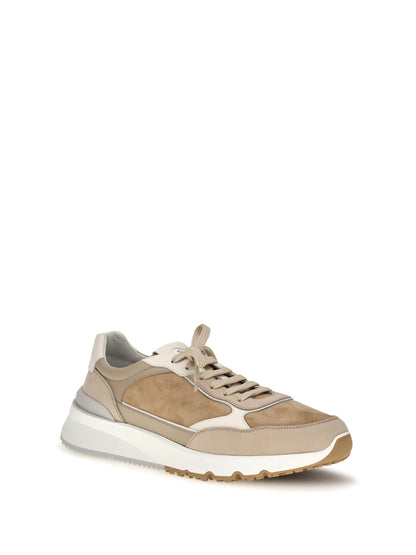 Brunello Cucinelli Leather Sneakers - Siena+Beige+Sesame+Panama