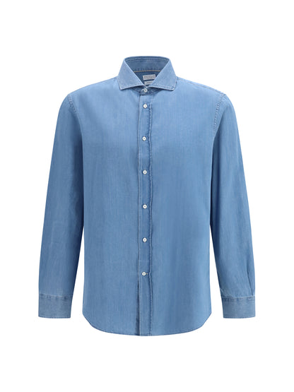 Brunello Cucinelli Cotton denim Shirt - Denim Chiarissimo