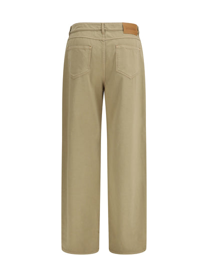 Max Mara Studio Baggy Pants in pure cotton satin - Coloniale