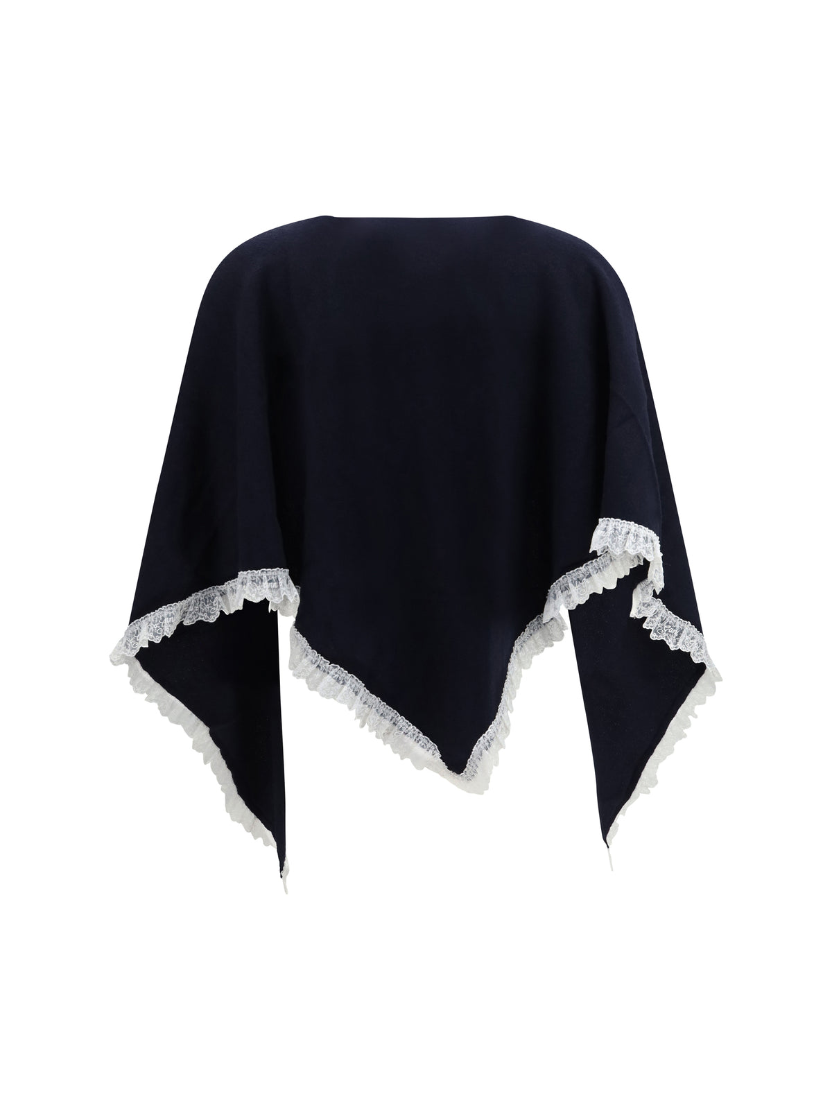 Ganni Openwork wool Cape - Sky Captain