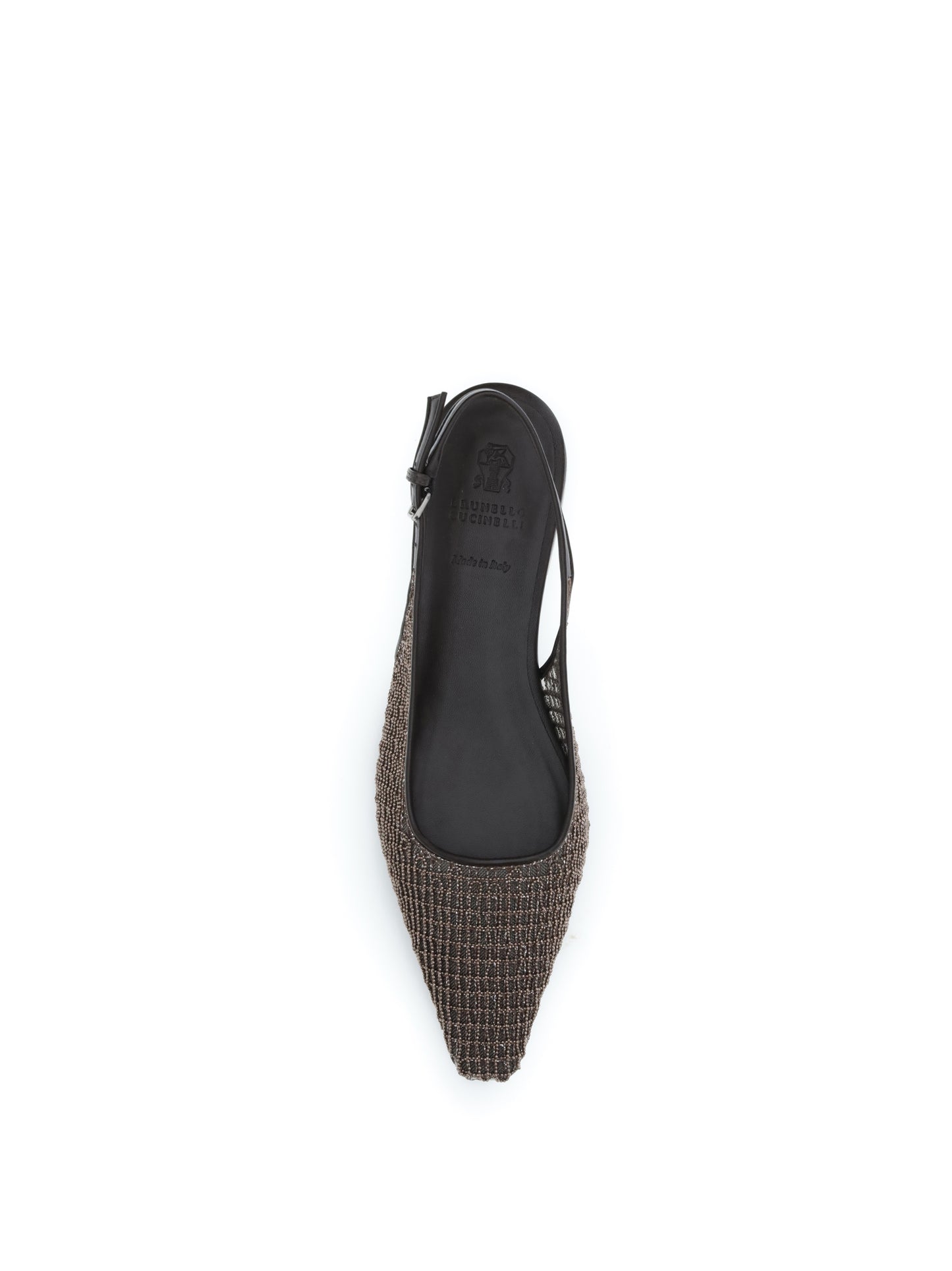 BRUNELLO CUCINELLI Precious Net Embroidery slingback Ballerinas