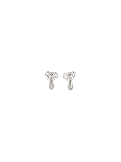 SELF-PORTRAIT Crystal bow pearl Earrings