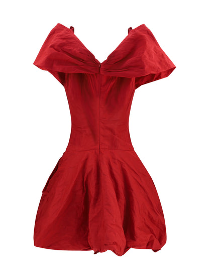 Magda Butrym Draped shawl-collar midi Dress - Red