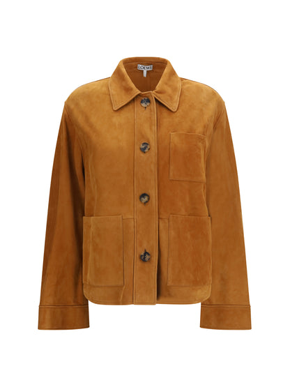 Loewe Suede goat leather workwear Jacket - Tan