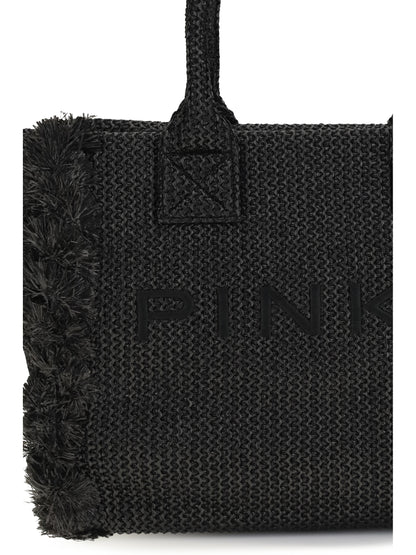 PINKO Medium Beach Rafia Tote Bag