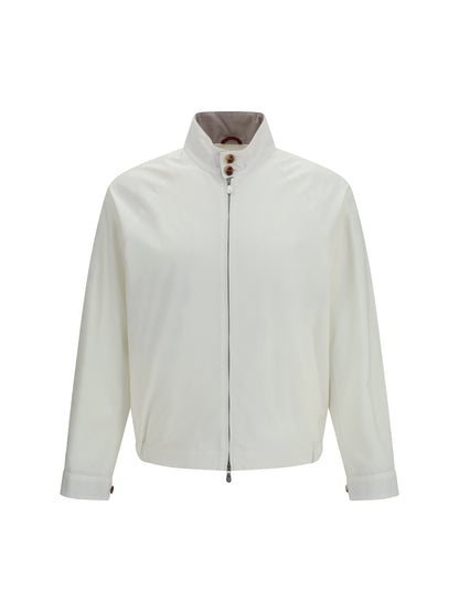 Brunello Cucinelli Windproof zip Jacket - Off White+Panama+Spago
