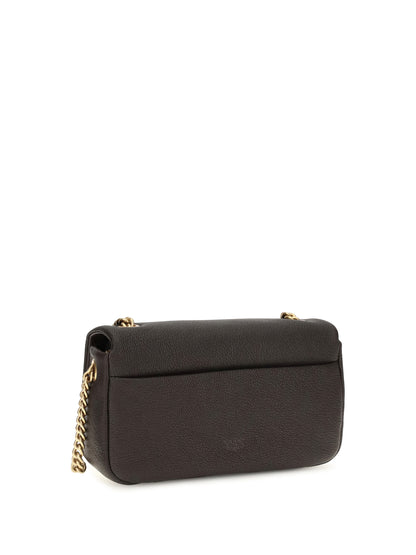 Pinko Medium Love Bag Click Soft Horizontal Shoulder Bag - Brown Marasca-Antique Gold