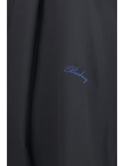 Burberry Silk Blouse with embroidered logo and scarf detail - Black