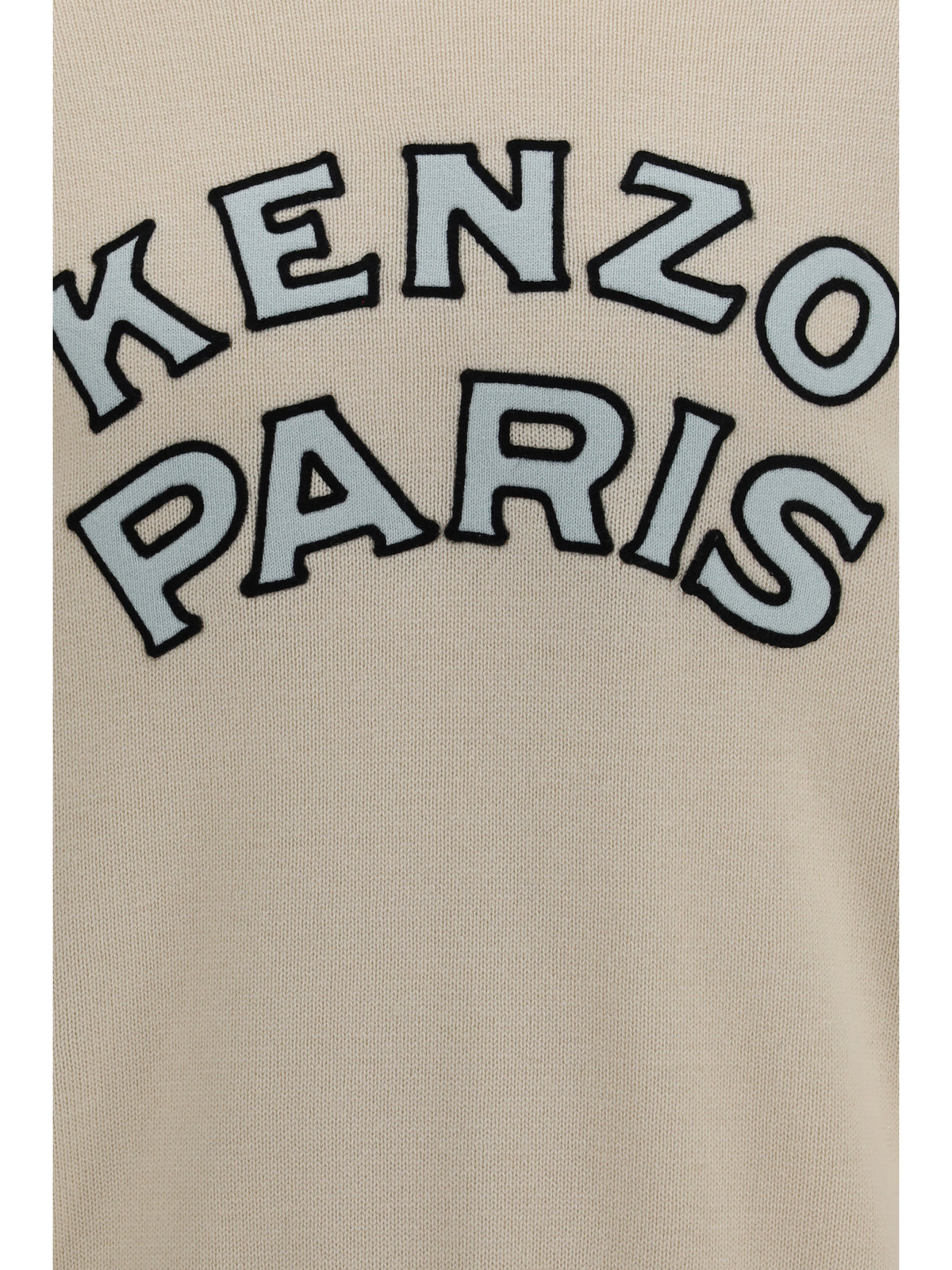 Kenzo Kenzo Paris emblem embroidered wool and cotton Sweater - Off White