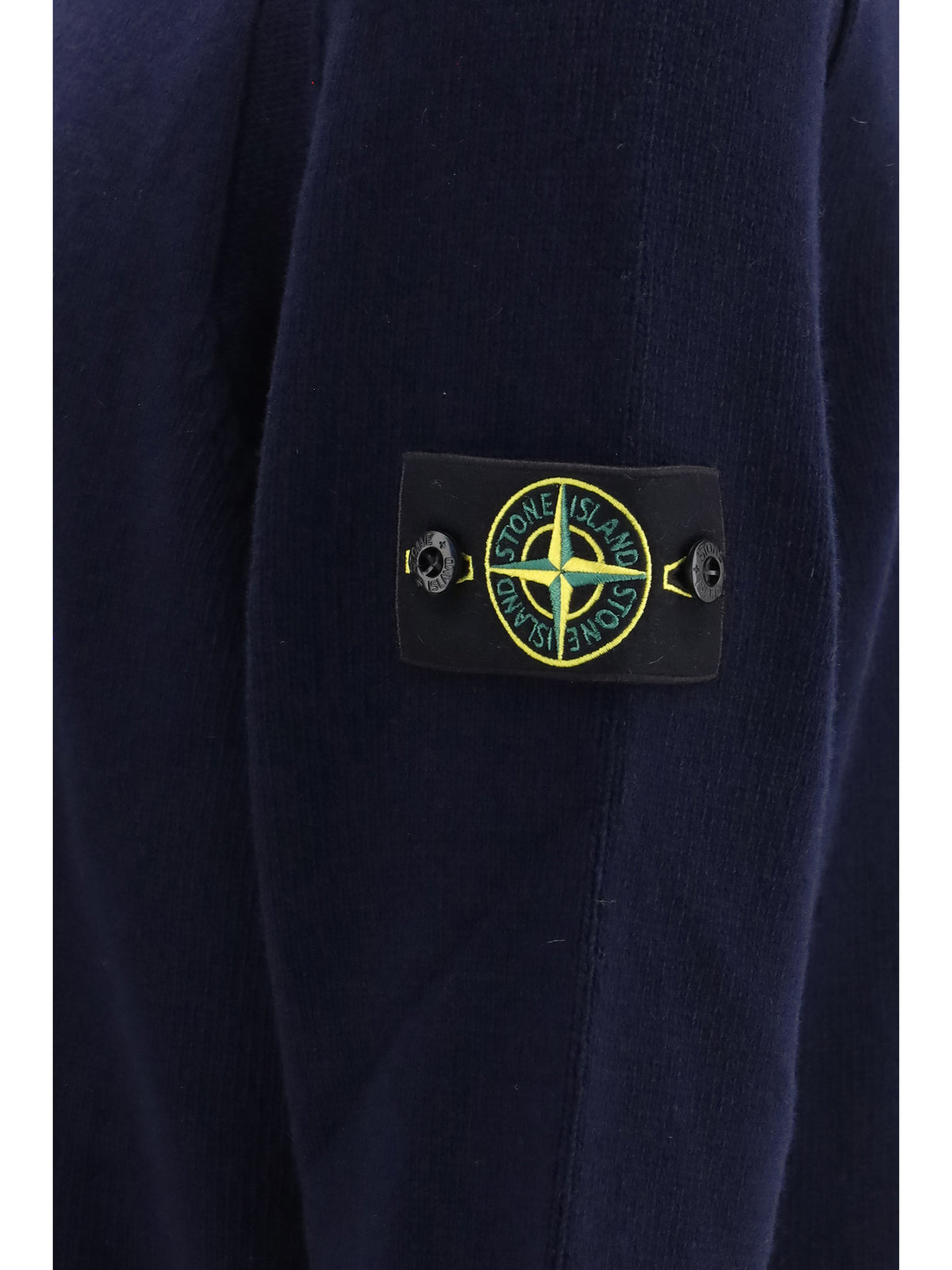 Stone Island Sweater crewneck with logo patch on the sleeve - Navy Blue