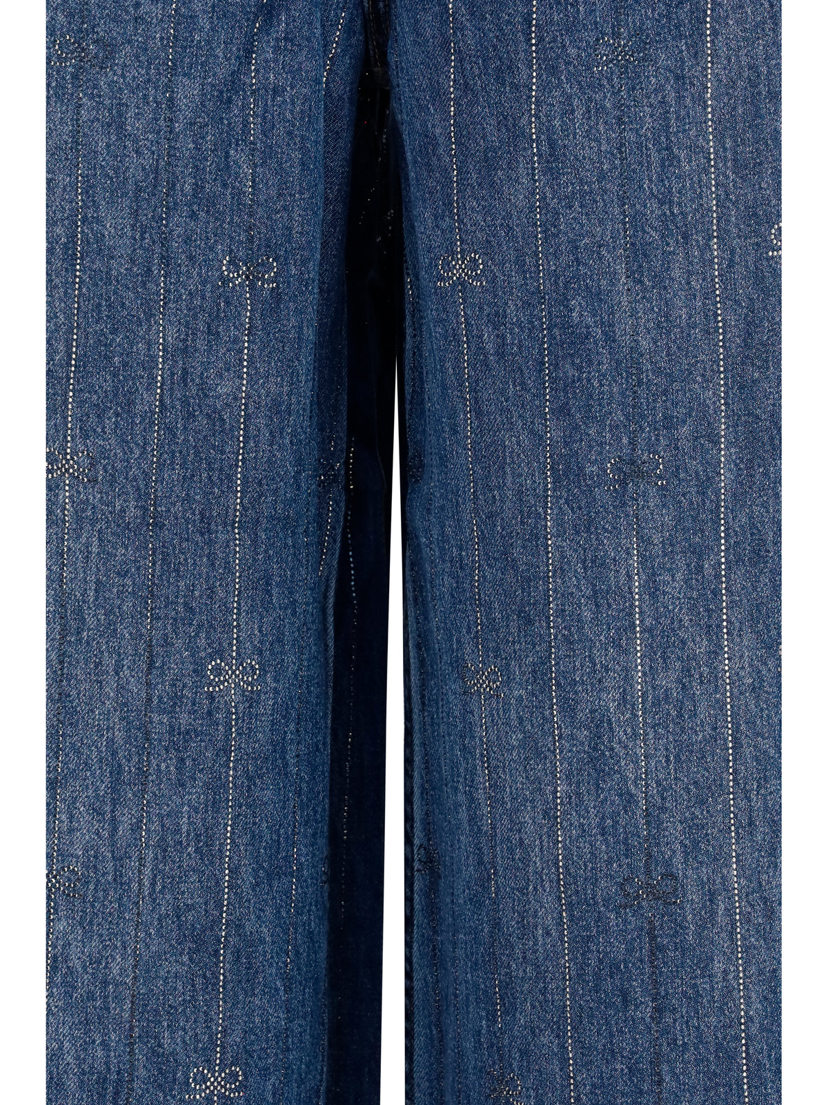 Self-Portrait Crystal-striped Jeans - Blue