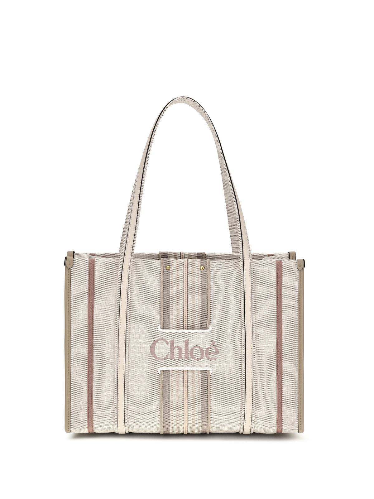 Chloé Woody Loop canvas Tote Bag - Nude