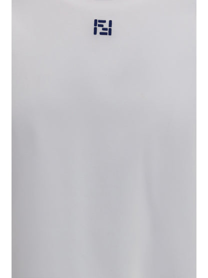 FENDI T-shirt in cotton with central logo embroidery
