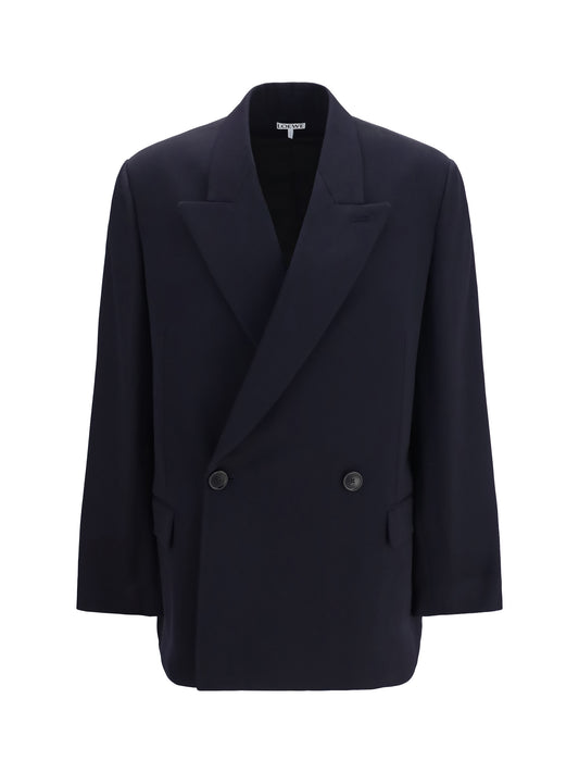 Loewe Wool blend double-breasted Jacket - Dark Navy Blue