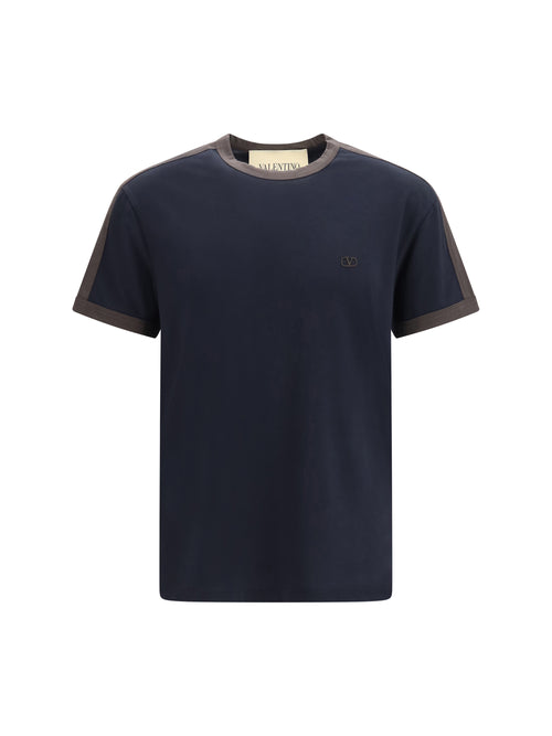 Valentino Embroidered logo cotton-jersey T-shirt - Dark Navy/Ebony