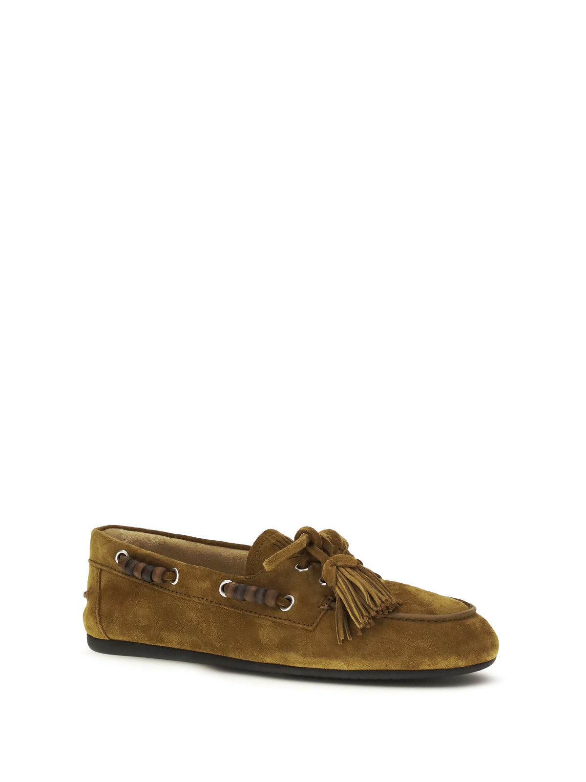 Miu Miu Boat suede Loafers - Olive