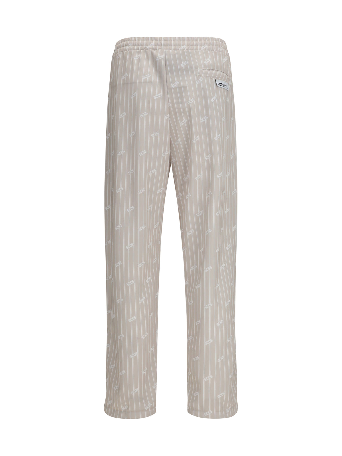 GCDS All-over logo pinstripe track Pants - Sandshell/Bone