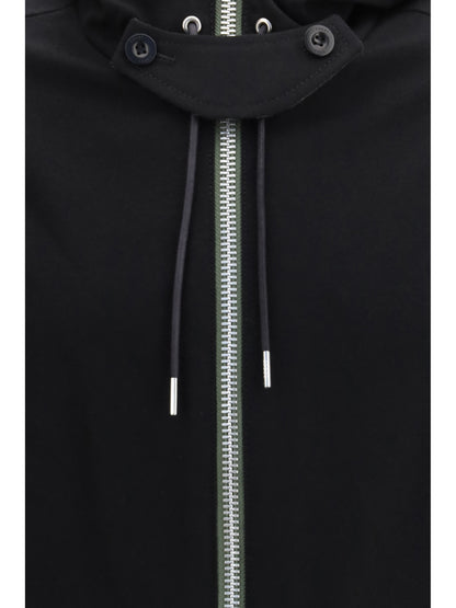 Sacai Hooded flannel Jacket - Black