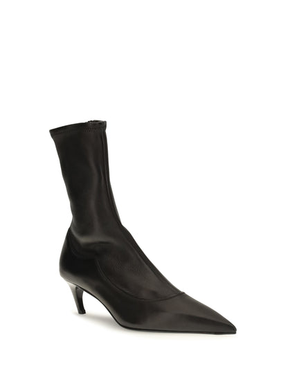 Khaite Valerie leather Ankle Boots - Black