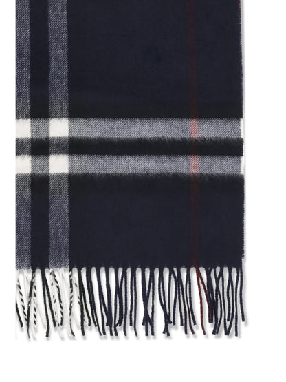 Burberry Cashmere Check Scarf - Ink Blue