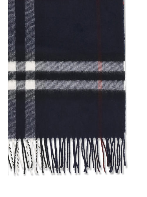Burberry Cashmere Check Scarf - Ink Blue