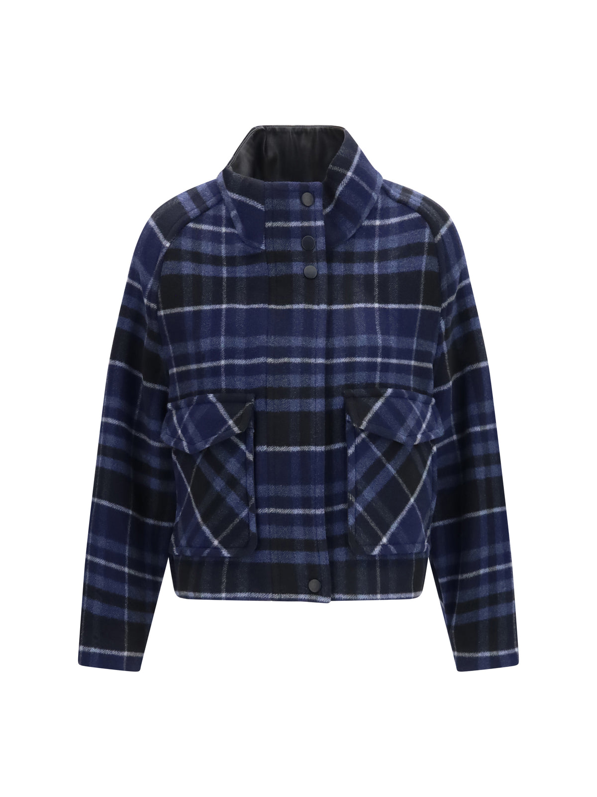 Pinko Campanula check double-cloth Caban - Mult.Nero/Blue